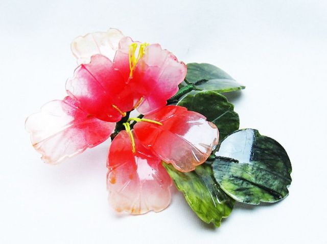 アゲートツツジ鉢植え置物[T726-1579]