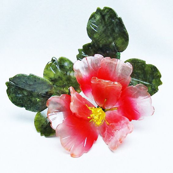 アゲートツツジ鉢植え置物[T726-1602]