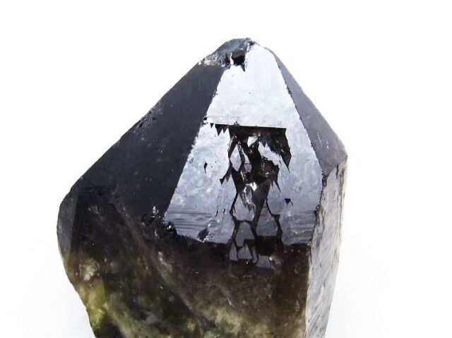 黒水晶　モリオン　原石　605g パワーストーン 天然石 モリオン 純天然 黒水晶 六角柱[T43-8535]