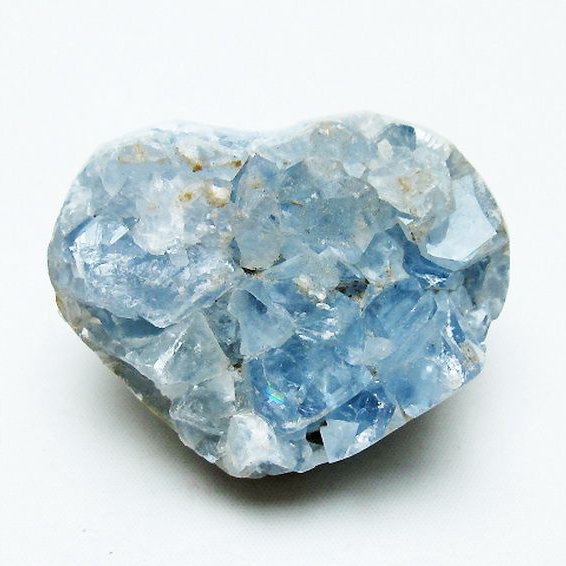 セレスタイト 天青石 ハートシェイプ 原石[T756-6207]
