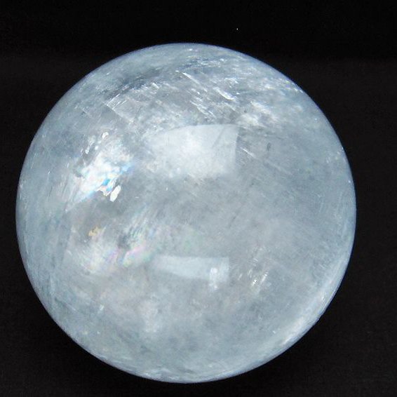 虹入りカルサイト丸玉 81mm [T758-2176]