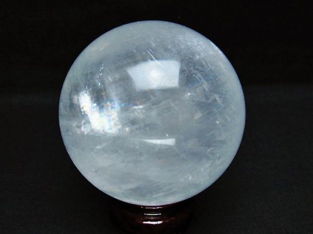 虹入りカルサイト丸玉 88mm [T758-2181]
