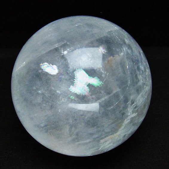 1.1Kg虹入りカルサイト丸玉 90mm [T758-2182]