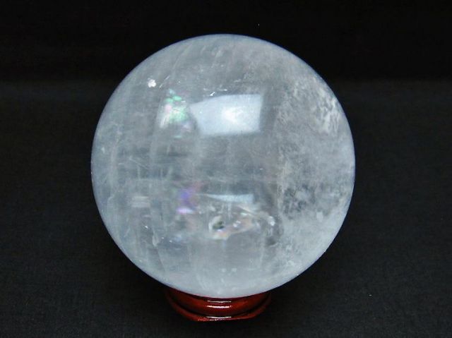 虹入りカルサイト丸玉 74mm [T758-2213]
