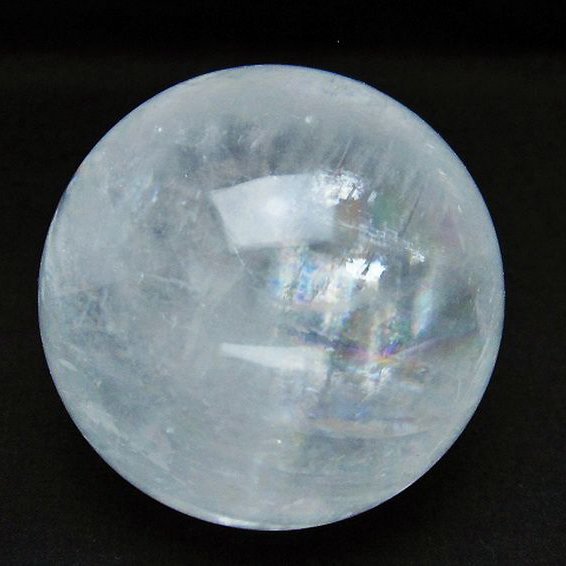 虹入りカルサイト丸玉 75mm [T758-2218]