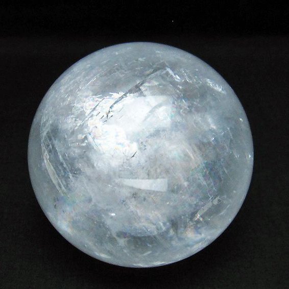 虹入りカルサイト丸玉 74mm [T758-2220]