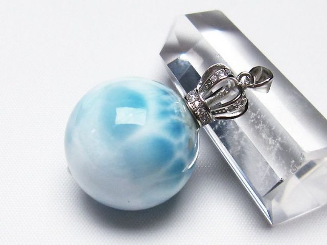 パワーストーン 天然石 ラリマー 丸玉 ペンダント 23mm [T8-7900]