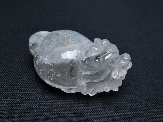 スーパーファントム水晶 龍亀 置物[T801-538]