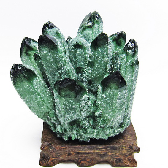 緑水晶 グリーンクォーツ クラスター[T802-3984]