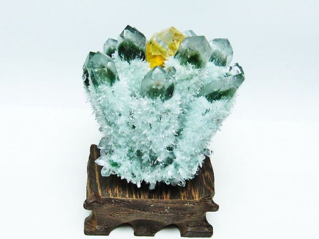 緑水晶 グリーンクォーツ クラスター [t802-5432]