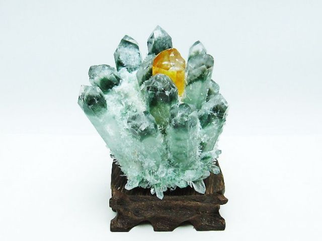 緑水晶 グリーンクォーツ クラスター [t802-5444]