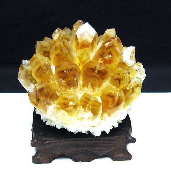 水晶クラスター フラワー 約150g No,3211| 原石 | 天然石・パワーストーンの卸専門店【創業40年のヘルムスショップ】 天然水晶の原石 家の装飾 300-350g 黄色の電気めっきされた天然水晶クラスター標本 原石水晶の花 オーラストーン ギフト モダ