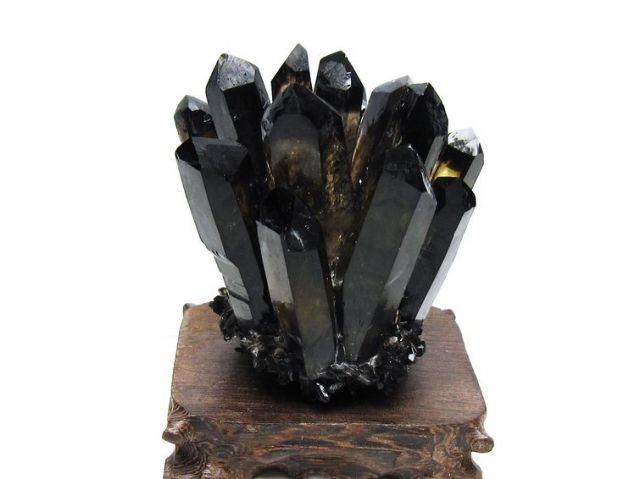 黒水晶 ブラッククォーツ クラスター [t802-5948]