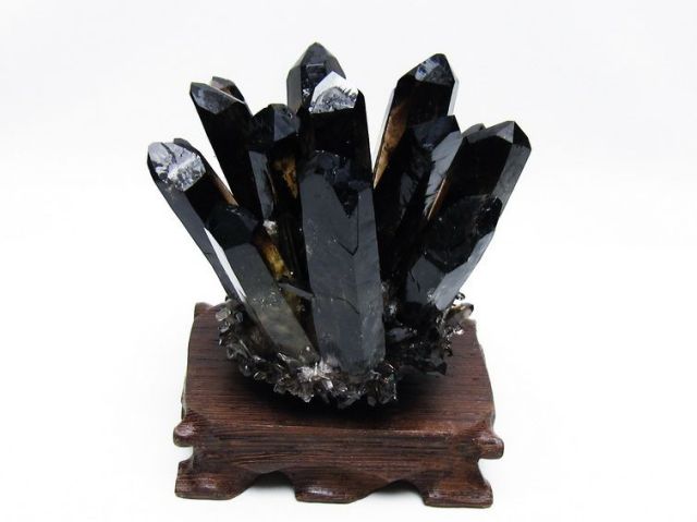 黒水晶 ブラッククォーツ クラスター [t802-6081]