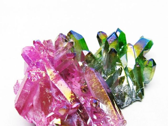 オーラ水晶 オーラクリスタル クラスター (レインボー)[T802-6148]