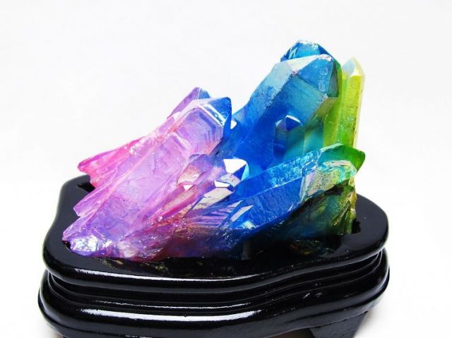 オーラ水晶 オーラクリスタル クラスター (レインボー)[T802-6183]