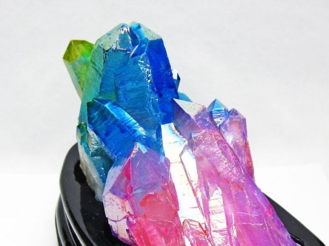 パワーストーン 天然石 オーラ水晶 オーラクリスタル クラスター (レインボー)[T802-6183] 天然水晶の原石 天然水晶ラフエンジェルオーラクォーツチタンビスマス SiliconCluster レインボークリスタル石装飾用、石生