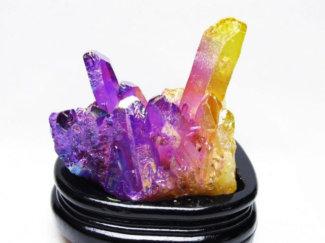 オーラ水晶 オーラクリスタル クラスター (レインボー)[T802-6189]