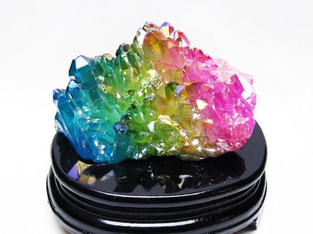 オーラ水晶 オーラクリスタル クラスター (レインボー)[T802-6194]