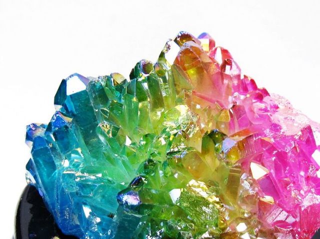 オーラ水晶 オーラクリスタル クラスター (レインボー)[T802-6194]