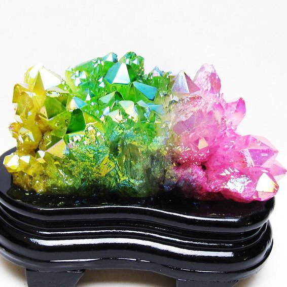 オーラ水晶 オーラクリスタル クラスター (レインボー)[T802-6200]