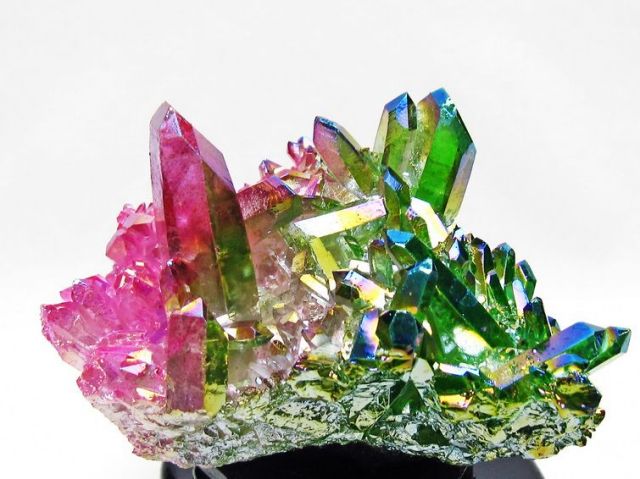 オーラ水晶 オーラクリスタル クラスター (レインボー)[T802-6214]