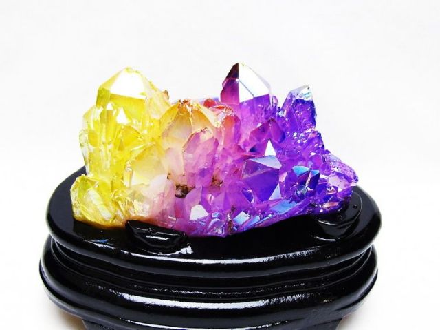 オーラ水晶 オーラクリスタル クラスター (レインボー)[T802-6218]