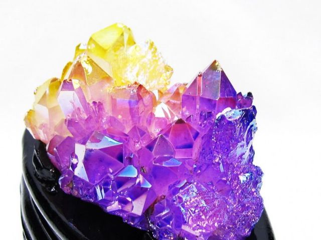 オーラ水晶 オーラクリスタル クラスター (レインボー)[T802-6218]