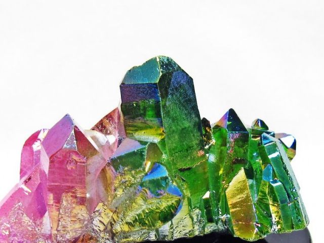 オーラ水晶 オーラクリスタル クラスター (レインボー)[T802-6226]