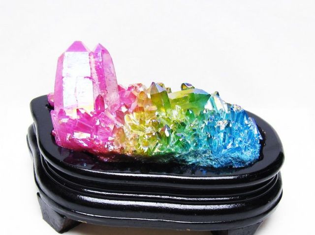 オーラ水晶 オーラクリスタル クラスター (レインボー)[T802-6232]