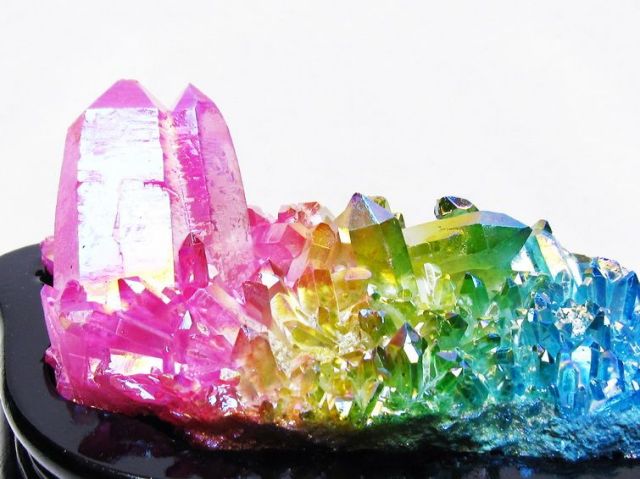 オーラ水晶 オーラクリスタル クラスター (レインボー)[T802-6232]
