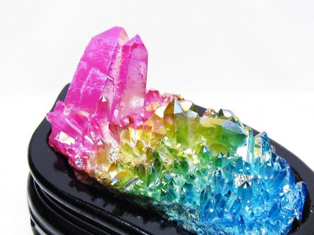 オーラ水晶 オーラクリスタル クラスター (レインボー)[T802-6232]