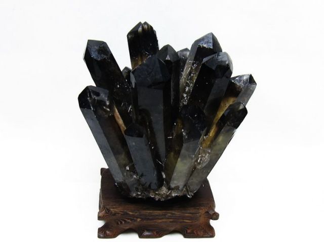 黒水晶 ブラッククォーツ クラスター [t802-6253]