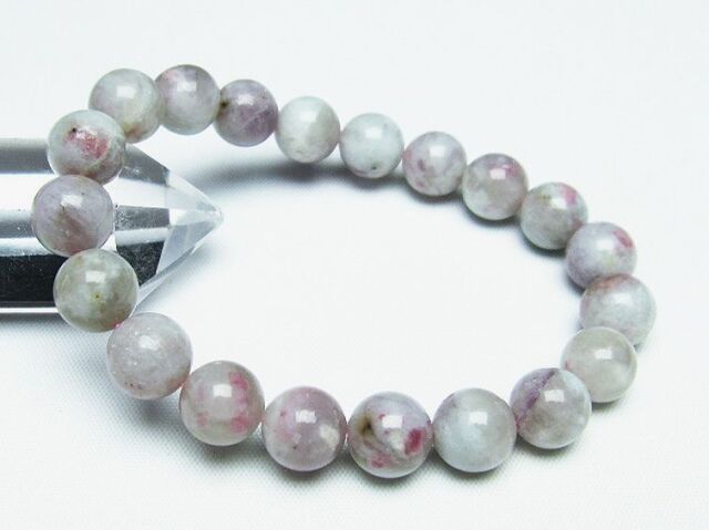 トルマリン　ブレスレット　約8mm ブラックトルマリン イン クォーツ ブレスレット 8mm サイズ 10月