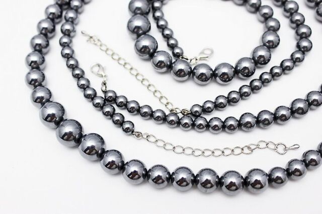 高純度激安 テラヘルツネックレス ラウンド ミックスビーズタイプ12mm