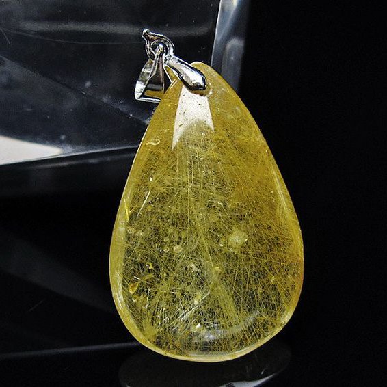 3 ルチルクォーツ　18金　ペンダント　金針水晶　天然石　金運　風水　水晶　財運 ルチルクォーツ（金針ルチル水晶）ペンダント[T86-6042]