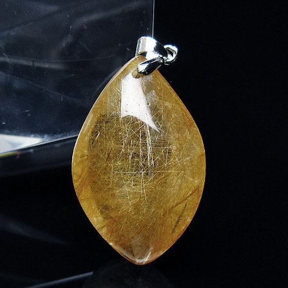 金針ルチル水晶ペンダント[T86-7145]