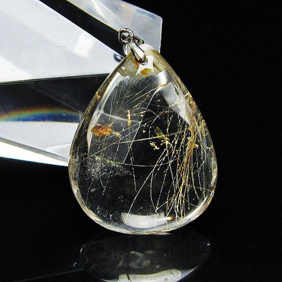 金針ルチル水晶ペンダント[T86-7717]