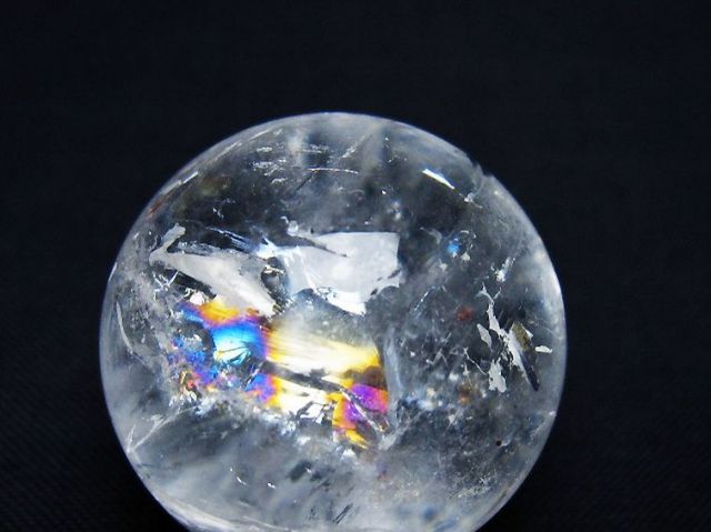 虹入りヒマラヤ水晶丸玉 29mm [t91-9144]