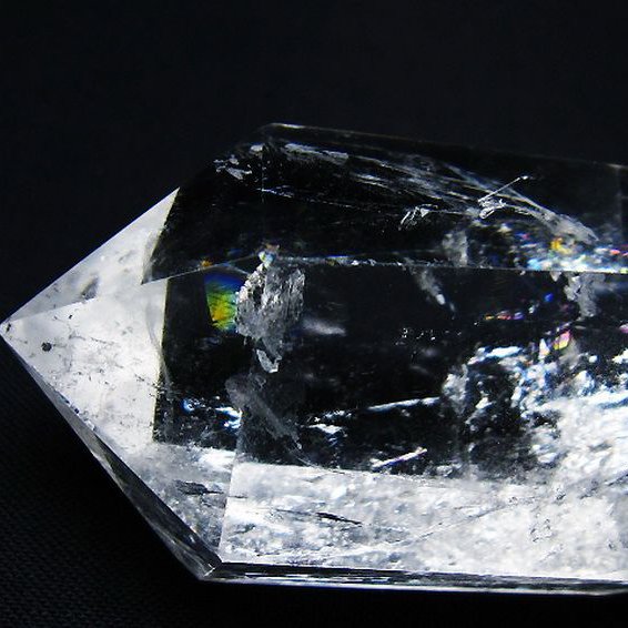 虹入りヒマラヤ水晶ダブルポイント [t98-2613]