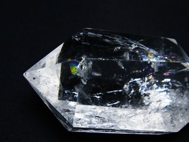 虹入りヒマラヤ水晶ダブルポイント [t98-2613]