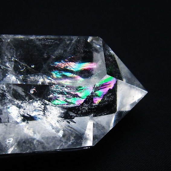 虹入りヒマラヤ水晶ダブルポイント [t98-2763]