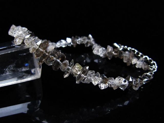 パワーストーン 天然石 スティブナイト（輝安鉱）入り | ハーキマー