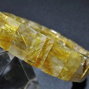 高透明 太陽放射ルチル ゴールドルチル バングル ヘマタイトイン