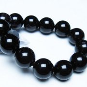モリオン 純天然 黒水晶 ブレスレット 18mm [T112-7679]