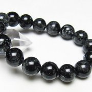 ブラックエレスチャルクォーツ 骸骨水晶 ブレスレット 14mm [t124-5363]