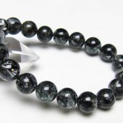 ブラックエレスチャルクォーツ 骸骨水晶 ブレスレット 10mm [t124-5377]