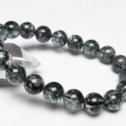 ブラックエレスチャルクォーツ 骸骨水晶 ブレスレット 11mm [t124-5390]