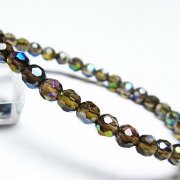 レインボーオーラ 64面カット ブレスレット 5mm [T125-6324]