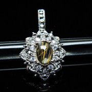 ファイナルグレード金針ルチル水晶ペンダント[T134-4381]